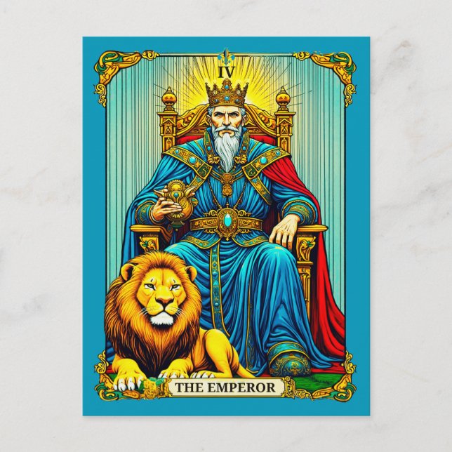 Postale L'art de la carte Tarot Empereur (Devant)