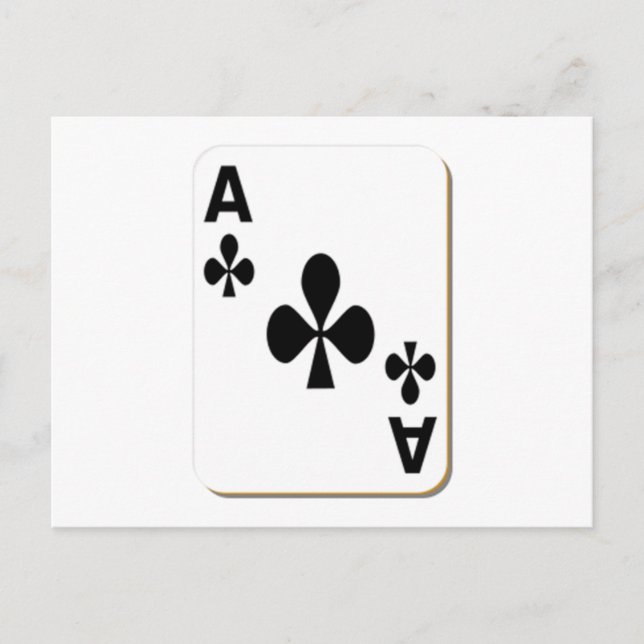 Postale L'As des Clubs Jouer Carte (Devant)