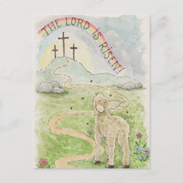 Postale Le Seigneur Est Ressuscité Carte d'Agneau (Devant)