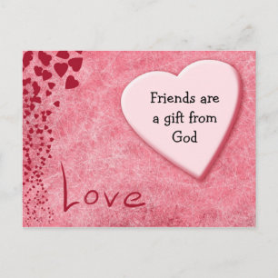 Postale Les amis sont un cadeau de Dieu Coeurs Carte posta