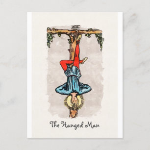 Postale L'homme pendu Carte de Tarot Arcana Major Go Uncom