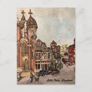 Postale Little Italy, Cleveland Ohio Peinture sur carte po
