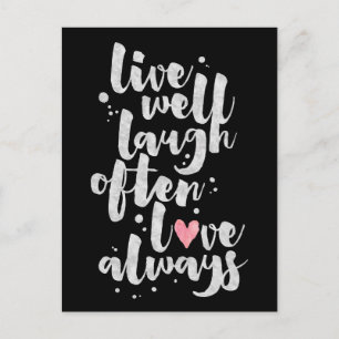 Postale Live Laugh Love - Carte Inspirative