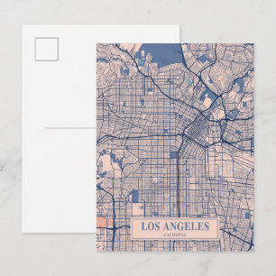 Postale Los Angeles Californie Carte de la ville venteuse