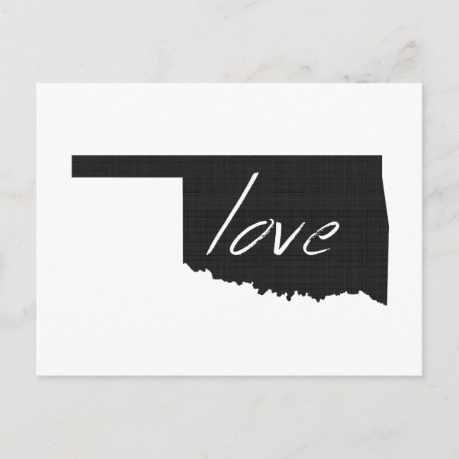 Postale Love Oklahoma Carte Formé Antique Black Chalkboard (Devant)