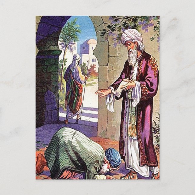 Postale Luc 7:40-50 Une histoire sur Pardonner carte posta (Devant)