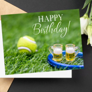 Postale Lunettes de bière avec la carte d'anniversaire du 