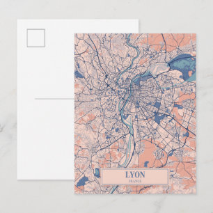 Postale Lyon France Carte de la ville venteuse Voyage