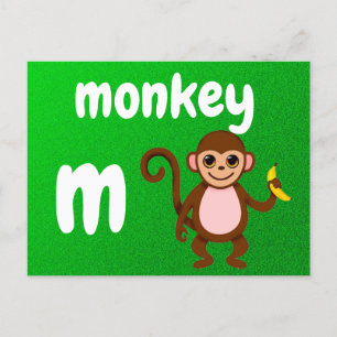 Postale m - carte flash de singe