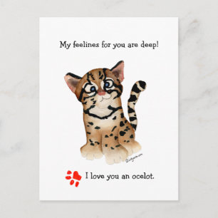 Postale Ma carte de jeu au jeu de mots du Ocelot aux senti