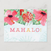 mahalo carte de remerciements, carte mahalo