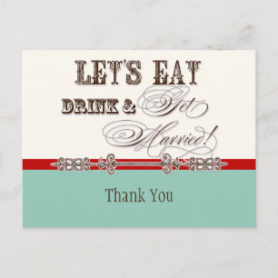 Postale Mangez, Buvez n Se Marier, Merci Note Carte Postal