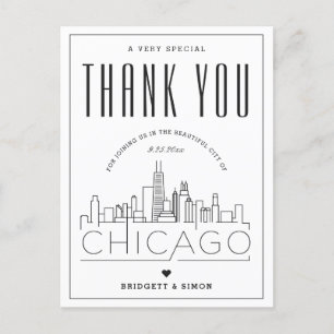 Postale Mariage de Chicago   Merci de venir ! Carte postal