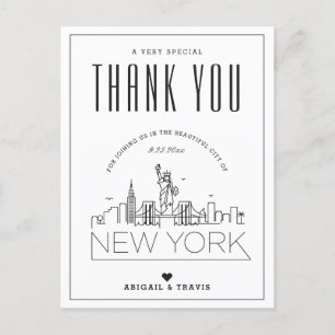 Postale Mariage de New York Merci de venir ! Carte posta