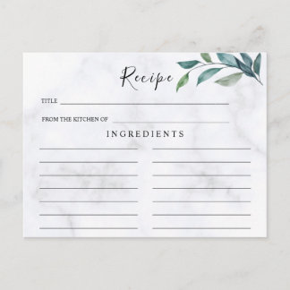 Postale Mariage fleur sauvage, Carte Recette Boho