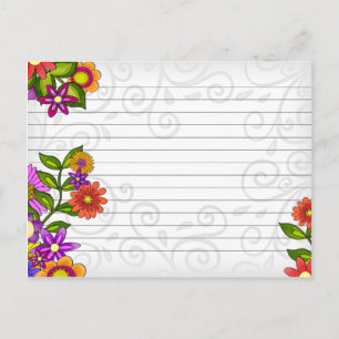 Postale Mariage Recette Carte Fleurs Lumineuses