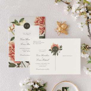 Postale Mariage vintage floral Enregistrer la date Carte p