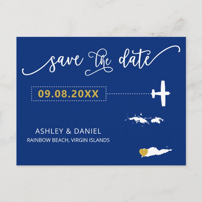 Postale Marine Îles Vierges Mariage Enregistrer la carte d (Devant)