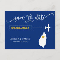 Marine St. Lucia Mariage Enregistrer la date Carte