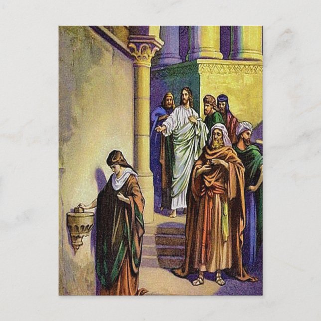 Postale Mark 12:41-44 Une Veuve Donne Toute Sa Carte Posta (Devant)