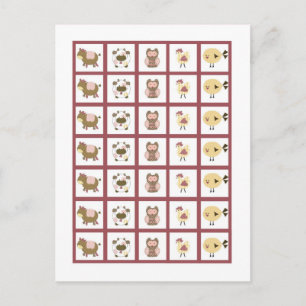 Postale Marqueurs de carte de bingo La ferme de Abby rose 
