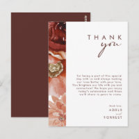 Marsala Autumn Floral | Carte de réception Merci
