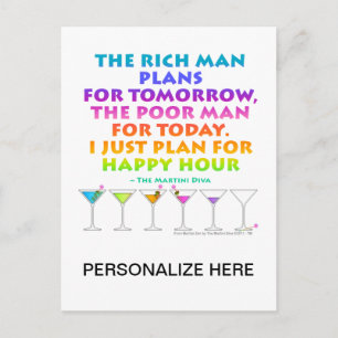 Postale MARTINI ZEN - Plan pour l'heureuse heure Carte po