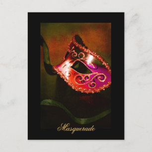 Postale Mascarade d'Imaginaire Mascarade Rouge Art carte p