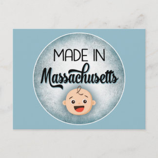 Postale Massachusetts Baby Funny Blue New Boy Carte postal