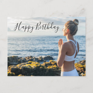 Postale Méditation Yoga Bonne carte d'anniversaire 