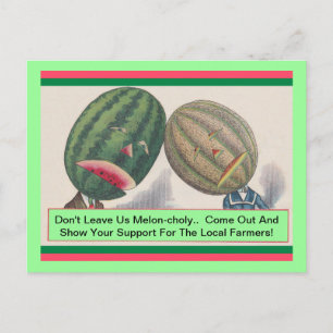 Postale Melons ANTHROPOMORPHIQUES Pun Produire CARTE POSTA