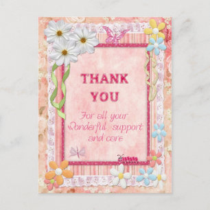 Postale Merci, carte d'artisanat de fleurs