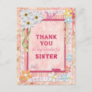 Postale Merci soeur, carte d'artisanat