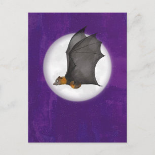 Postale Mère et bébé chauve-souris mignons dans une carte