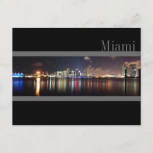 Postale Miami Skyline à Night Panorama Photo - Carte posta