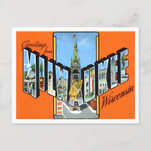Postale Milwaukee, Wisconsin Vintage Big Letters Carte pos