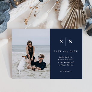 Postale Minimaliste et Chic Photo Mariage Carte de Réser