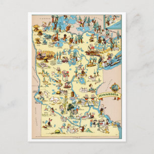 Postale Minnesota Funny Carte Vintage