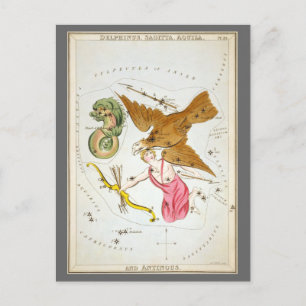 Postale Miroir d'Urania, Carte céleste d'astronomie vintag