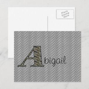 Postale Monogramme Nom Initial Une Hydrangée Florale Carte