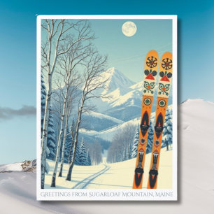 Postale Montagne Sugarloaf Maine vacances de ski Carte pos