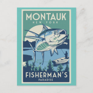 Postale Montauk New York paradis des pêcheurs Carte postal