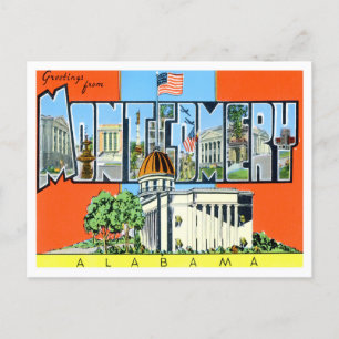 Postale Montgomery, Alabama Vintage Big Lettres Carte post