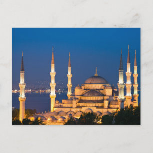 Postale Mosquée Sultan Ahmed pendant le crépuscule Carte p