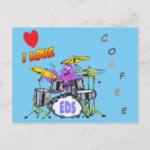 Postale Musique Octopus Cartographie Café Lover carte post