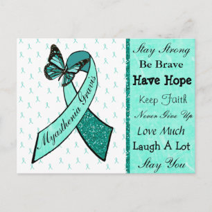 Postale Myasthenia Gravis Hope Butterfly Ribbon Carte Post