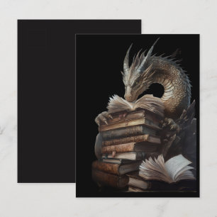 Postale Mystic Dragon Lecture de livres anciens Carte post