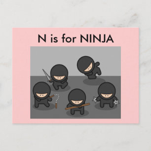 Postale "N" est pour la carte mémoire flash Ninja Alphabet