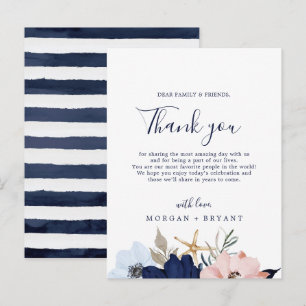 Postale Nautique moderne Carte d'accueil en Merci floral