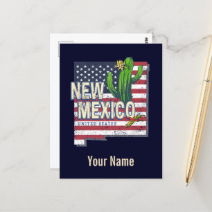 Postale New Mexico State États-Unis Carte Vintage USA